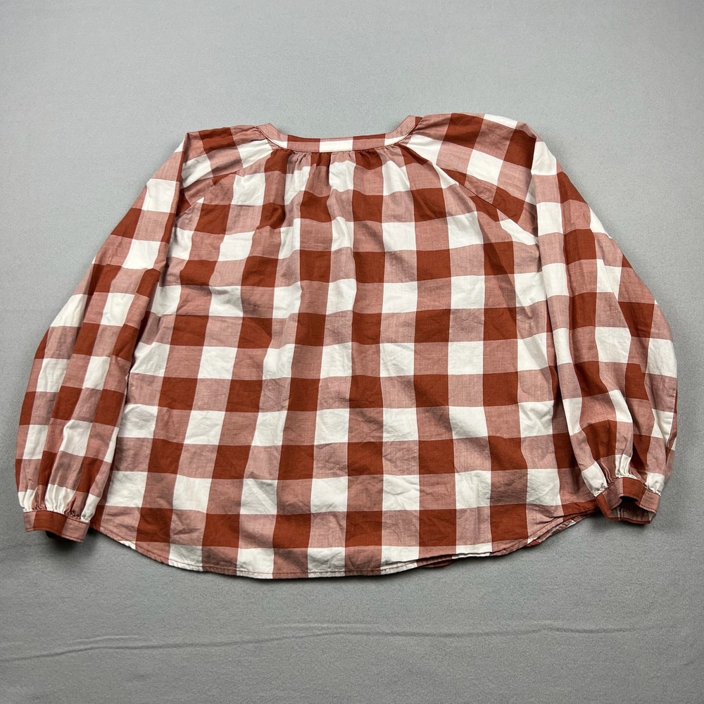 Duluth Women Large Red White Buffalo Printmaker Lightweight Shirt Organic Cotton - Picture 5 of 8